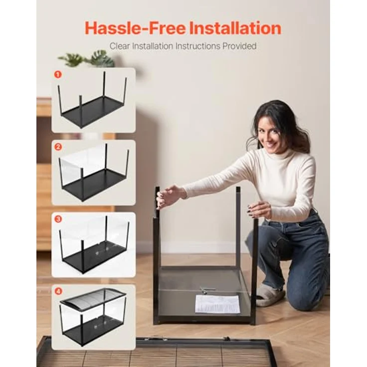 VEVOR Hamsterkäfig 360°-Sicht, transparenter Kleintierkäfig mit belüftetem Design, 96x47x55 cm, inkl. Vordertür, für Hamster, Ratten und Meerschweinchen – Bild 4