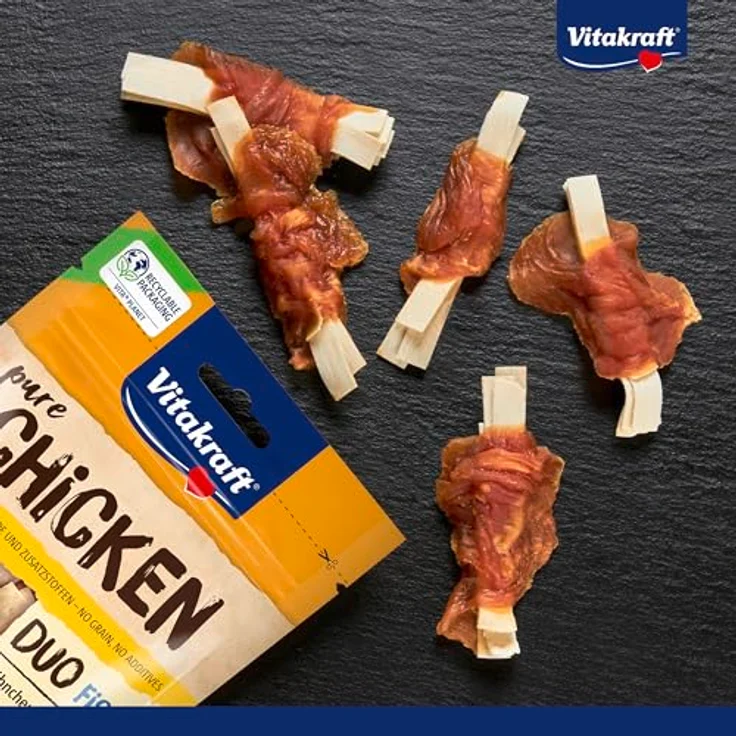 Vitakraft Pure Chicken Duo Fish, Hundeleckerli mit Hühnchen und Fisch, reich an Omega-3, ohne Zucker, 8 Beutel à 80g – Bild 2