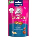 Vitakraft Crispy Crunch Classic, Katzen Leckerli mit Lachs, knuspriger Katzensnack im wiederverschließbaren Beutel, ohne Zuckerzusatz (60g)