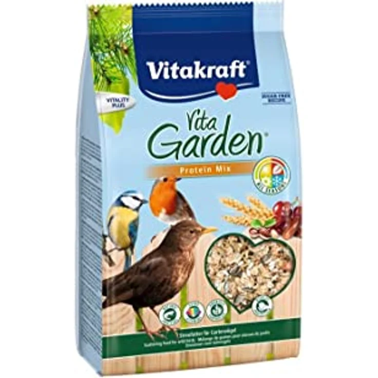 Vitakraft Vita Garden Streufutter Protein Mix, 5x 1kg, zuckerfrei und ohne Konservierungsstoffe, ideal für Wildvögel – Bild 1