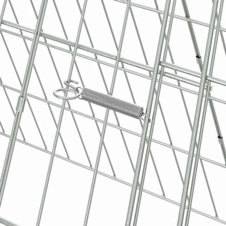 vidaXL Hasenkäfig Silber 650 x 55 x 55 cm, verzinkter Stahl, wetterbeständig und rostfrei für Garten und Terrasse – Bild 5