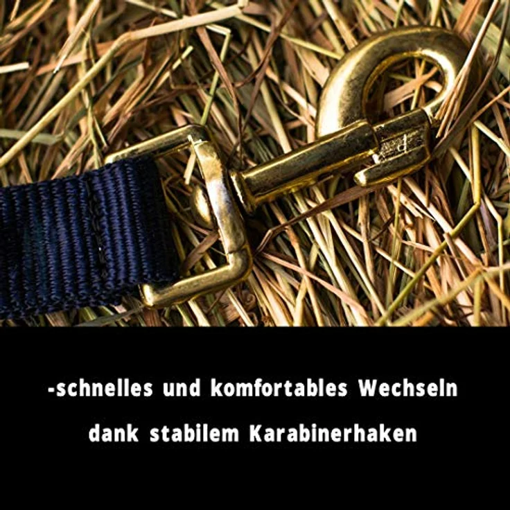 Pferdelinis Halfter für Pferd Kaltblut, 2-fach verstellbar, reißfest, dunkelblau, für Stall und Weide – Bild 2