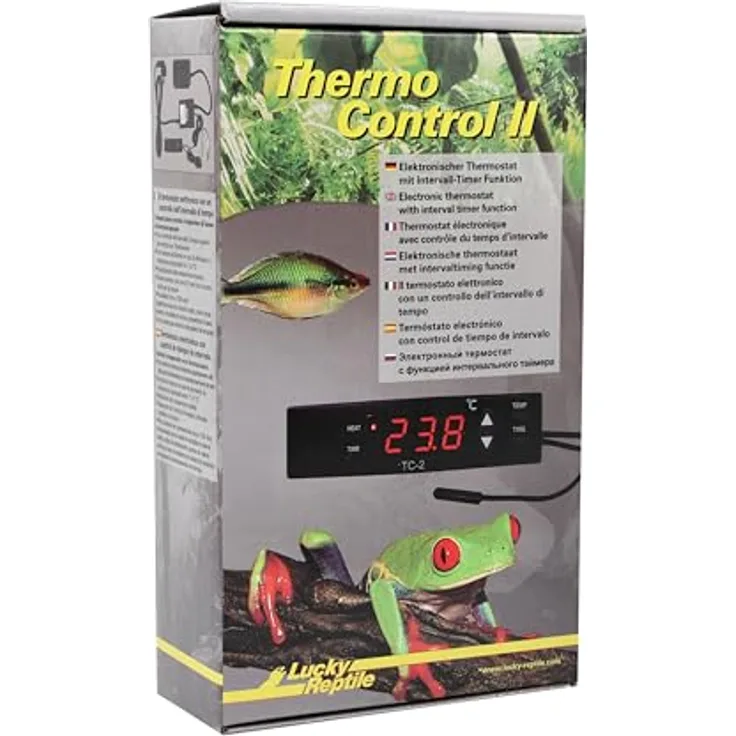 Lucky Reptile Thermo Control II, Elektronischer Thermostat mit Zeitschaltuhr und 1200 W Schaltleistung für Terrarien und Aquarien