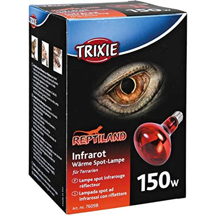 Trixie 76098 Infrarot Wärme-Spotlampe, 150 W, ideal für Terrarien, ø 95 x 130 mm, schwarz – Bild 2