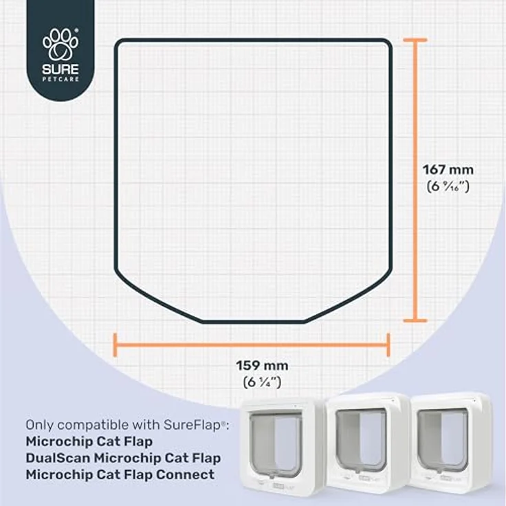SureFlap Mikrochip Katzenklappe, elektronische Katzenklappe mit Chip-Erkennung, 4-Wege-Verschluss, weiß – Bild 2