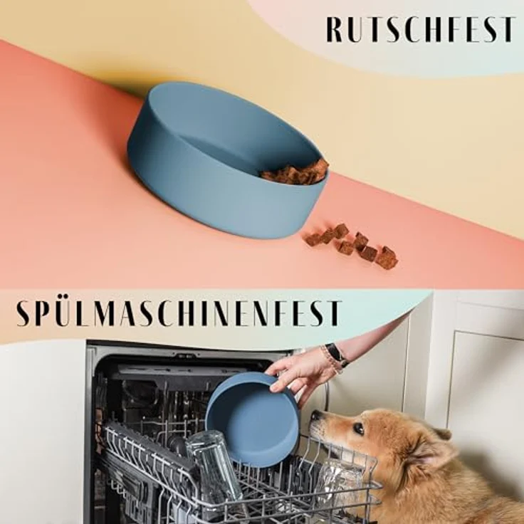 ne&no® Silikon Fressnapf 1200 ml für kleine und mittelgroße Hunde, rutschfest, spülmaschinengeeignet, vielseitig einsetzbar als Futternapf oder Trinknapf – Bild 3
