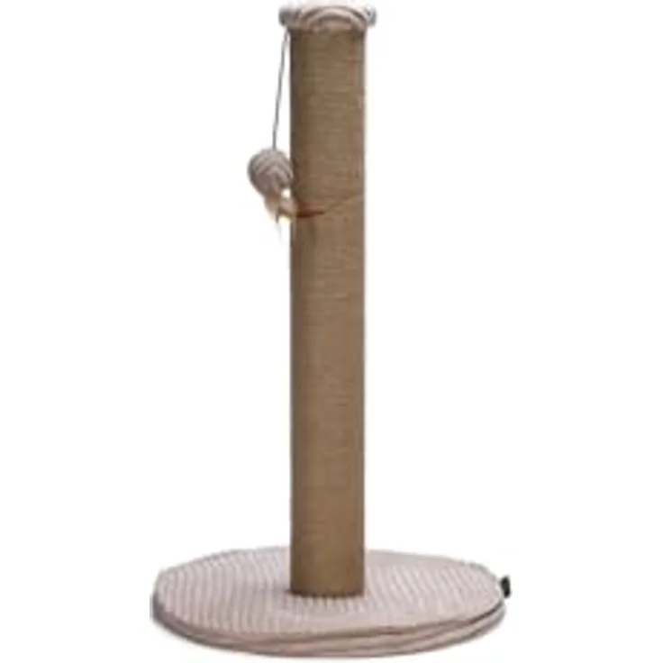 Designed by Lotte Ribbed Kratzbaum, Rosa, 41x41x70 cm mit Juteseil, integriertem Spielball und geripptem Stoff für stilvolle Einrichtung