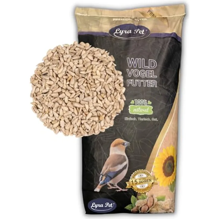 Lyra Pet® 20 kg Sonnenblumenkerne geschält, Energiegeladene Vogelfutter-Mischung für Wildvögel, 100% Naturprodukt