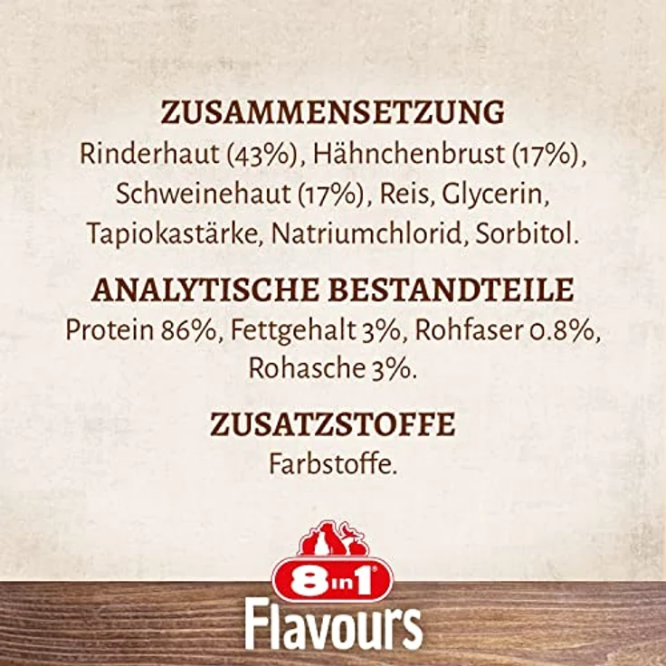 8in1 Triple Flavour Kauknochen L, Hundesnack für große Hunde, 3 x 85 g, hochproteinreich und zäh für anhaltenden Kauspaß – Bild 10