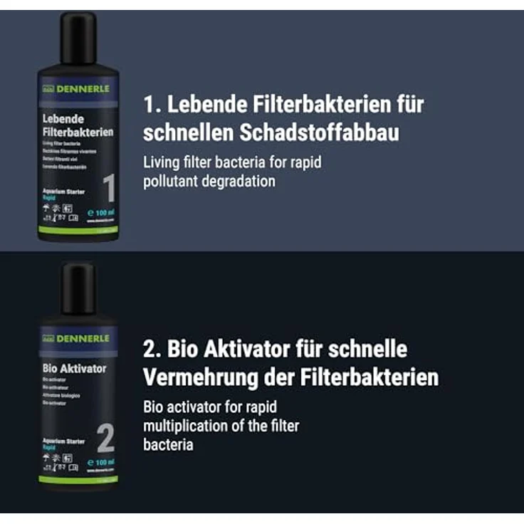 Dennerle 1681 Aquarium Starter Rapid, 200 ml 2-Komponenten Bio-Aktivator für schnellen Aquarienstart mit lebenden Filterbakterien – Bild 5