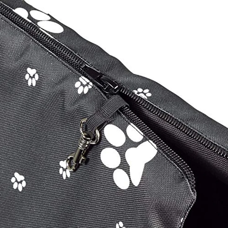 BOUTIQUE ZOO Hundetasche Schwarz, L für kleine und mittlere Hunde bis 15 kg, mit abnehmbarem Kissen und Sicherheitsgurt – Bild 4