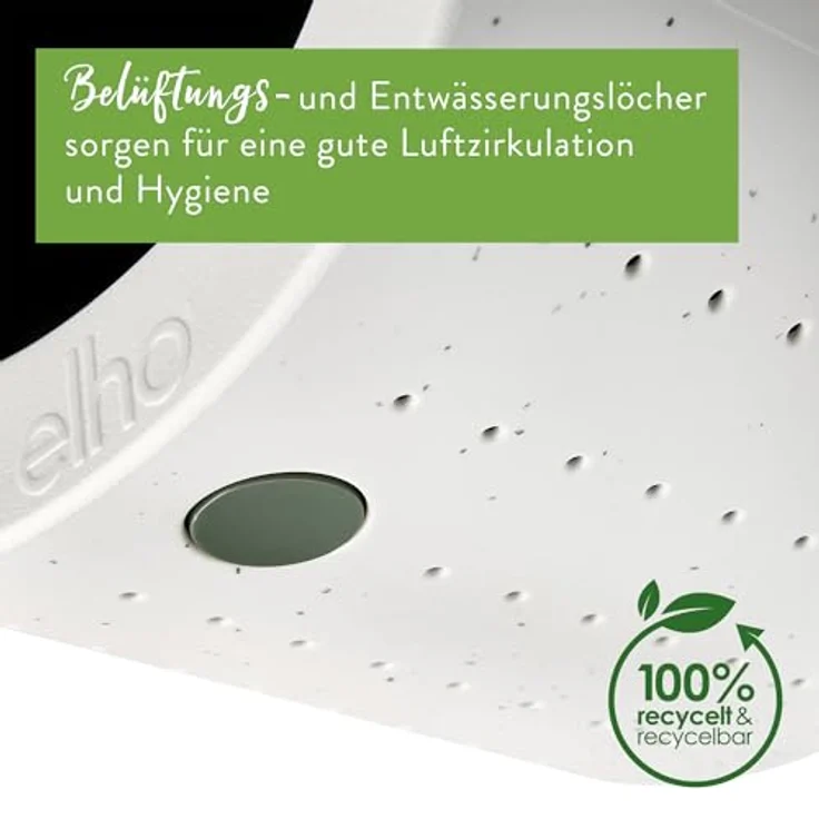 elho Essential Bird Feeder 18cm, Vogelfutterhaus und Vogeltränke aus 100% recyceltem Plastik, Grau/Faseriges Grau, L18 x B21.1 x H23 cm, multifunktionales Design mit Belüftungsöffnungen – Bild 5