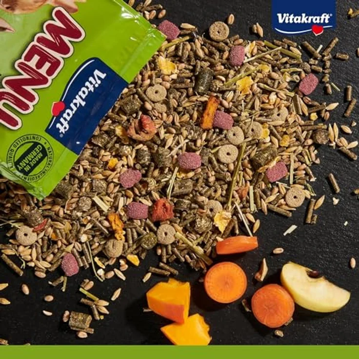 Vitakraft Menu Vital, Hasenfutter für Zwergkaninchen mit Luzerne und Apfel, angereichert mit Kräutern, 5kg, zucker- und getreidefrei, fördert die Verdauung – Bild 2