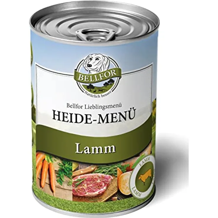Bellfor Heide-Menü Hundenassfutter mit frischem Lammfleisch, getreidefrei, 400 g, ohne Zucker und Soja, ohne synthetische Zusätze
