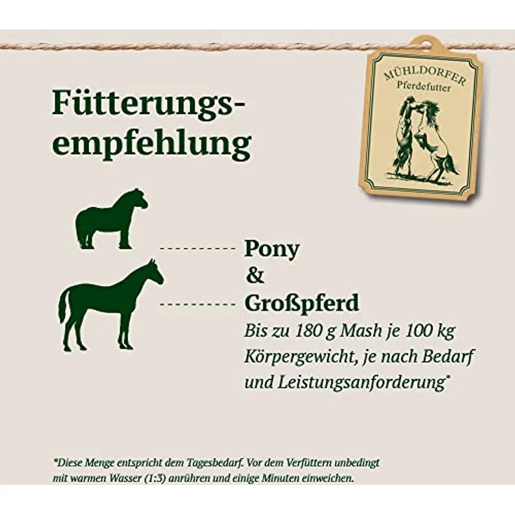 Mühldorfer Mash Sensitive Prebiotic, 3 kg Pferdefutter für magere, schwerfuttrige Pferde - Getreidestärkereduziert, leicht verdaulich mit Inulin und Sanddorn – Bild 5