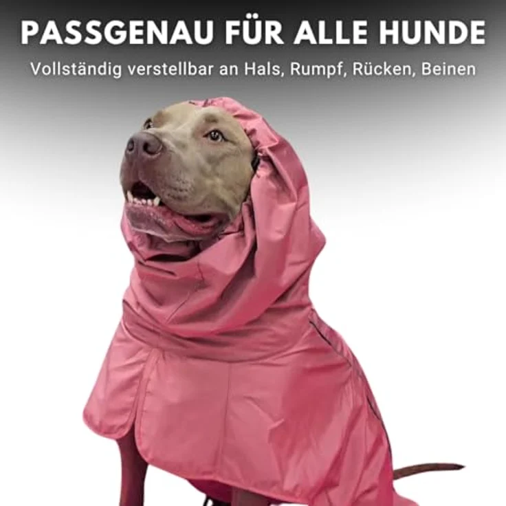 Spark Paws Hunderegenmantel, wasserdichte Winddichte Regenjacke, atmungsaktiv mit vollständigem Körperschutz, reflektierend - Sea Pink, L – Bild 5