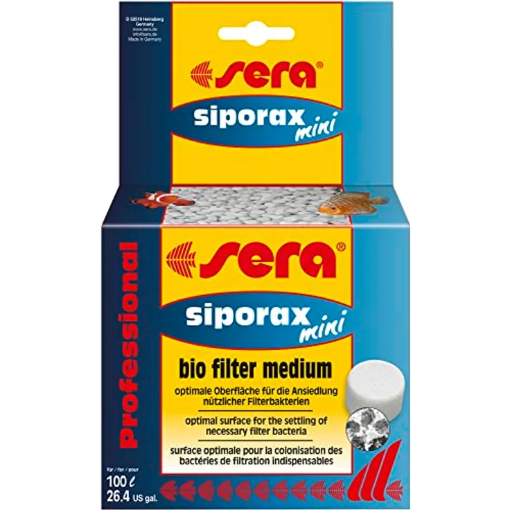 sera siporax mini Professional 500 ml (130 g), Hochleistungsfiltermedium für kleine Aquarien, biologisch selbst reinigend