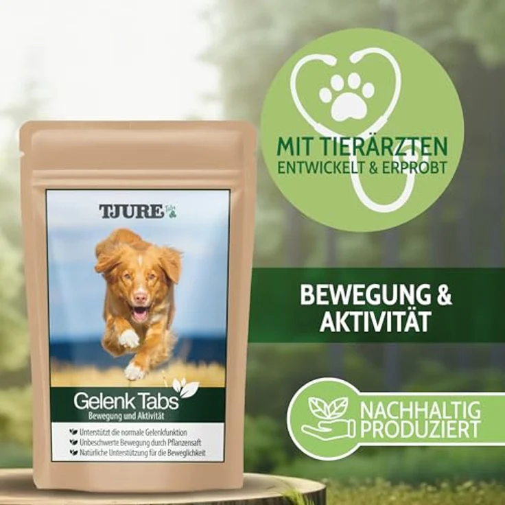 TJURE Tjure Gelenk Tabs, Hundefutter mit Glucosamin, MSM und Chondroitinsulfat zur Unterstützung der Gelenkgesundheit, 250g (ca. 70 Tabs) – Bild 4