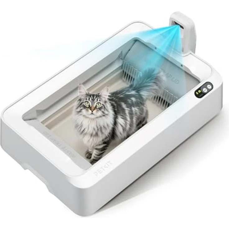 PETKIT Purobot Kristall-Duo, Open-Top & AI-Kamera Selbstreinigende Katzentoilette mit Harngesundheitsmonitor, 2-Wege-Raken, 5G-WLAN und Sicherheitssensoren – Bild 4