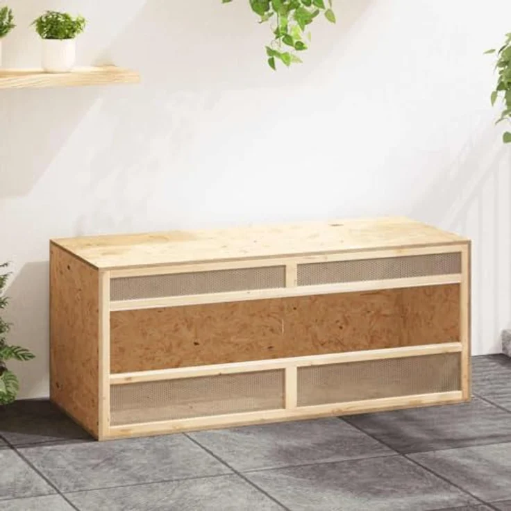 vidaXL Terrarium 120x50x50 cm, Holzwerkstoff mit Echtglas und Stahlnetz für optimale Luftzirkulation – Bild 2