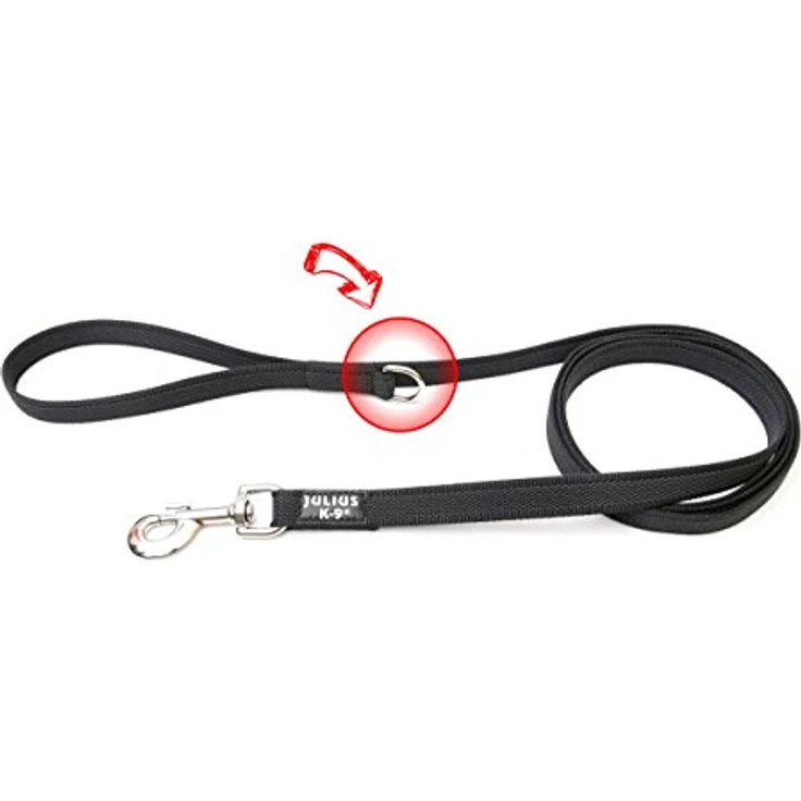 Julius-K9 Hundeleine Super Grip mit Handschlaufe schwarz/grau – Bild 3