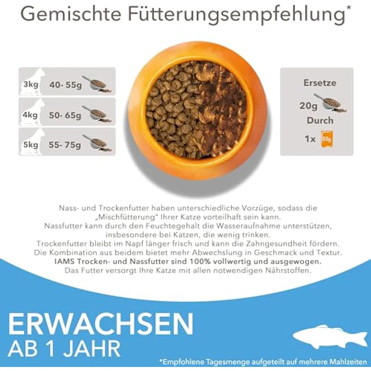 Iams Sparpaket 2 x Großgebinde - Trockenfutter für ausgewachsene Katzen mit Seefisch, 2 x 10 kg – Bild 6