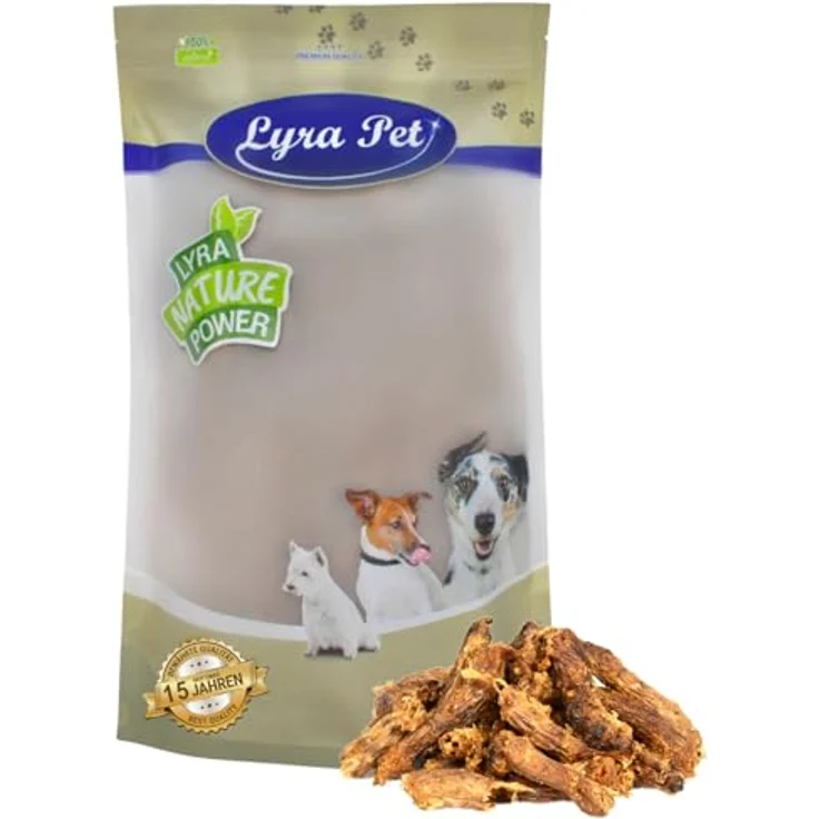 Lyra Pet® Hühnerhälse getrocknet, 1 kg Kausnack für Hunde, fettarm und naturbelassen – Bild 1