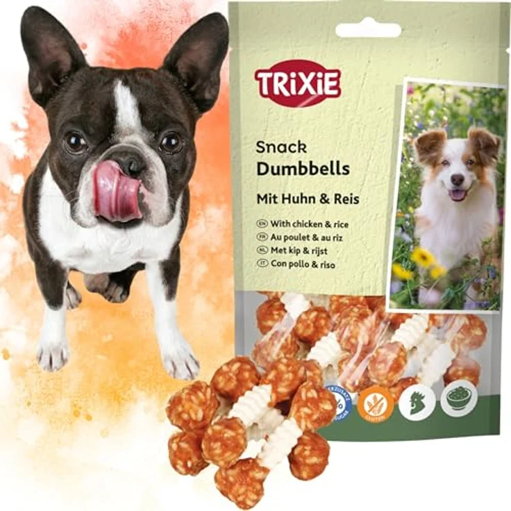 TRIXIE TX-31342 Dumbbell mit Hähnchen und Reis, 6 Stück à 100g, unterstützt Zahngesundheit und frischen Atem – Bild 2