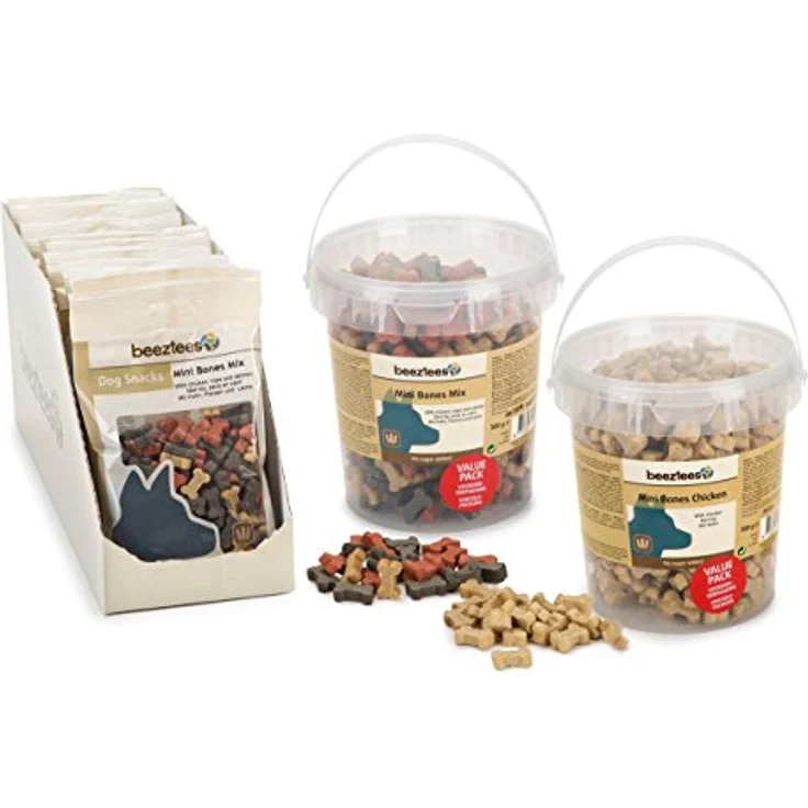 Beeztees K&BZ BZ Mini-Knochen Mix, 500 g XL Beutel für Hunde, vielseitiger Snackmix