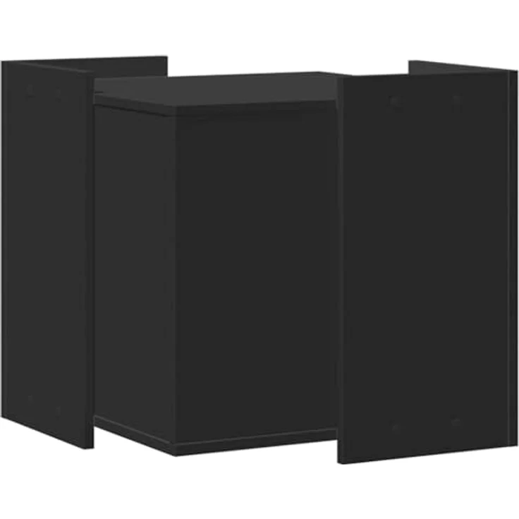 vidaXL Katzentoilette, Katzenklo Schwarz 53x53x51 cm Holzwerkstoff, Platzsparendes und vielseitig einsetzbares Katzenmöbel – Bild 8