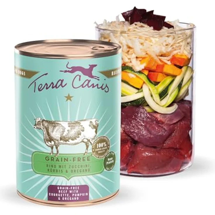 Terra Canis Rind, Zucchini, Kürbis & Oregano - Getreidefreies Nassfutter, 400g I Premium Hundefutter in 100% Lebensmittelqualität, allergenarm & glutenfrei – Bild 1