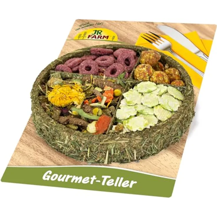 JR FARM Gourmet-Teller 100 g, artgerechtes Kleintierfutter mit Vitamin-Balance und natürlichen Inhaltsstoffen, made in Germany