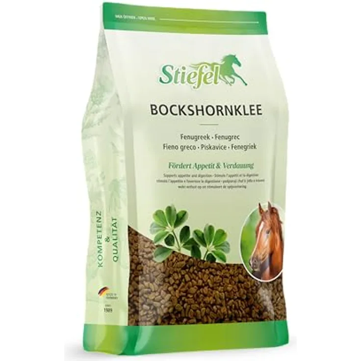 Stiefel Bockshornklee 1kg für Pferde, 100% ganze Samen zur Förderung von Appetit und Verdauung
