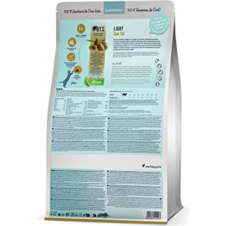 Happy Cat 70603 Sensitive Adult Light, Trockenfutter mit Geflügel für übergewichtige Katzen, fettarm, 1,3 kg – Bild 5
