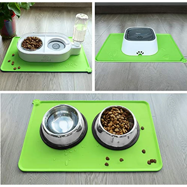 Joytale Silikon-Futtermatte für Hunde, rutschfest und wasserdicht mit erhöhtem Rand, 47 x 30 cm, Grün – Bild 3