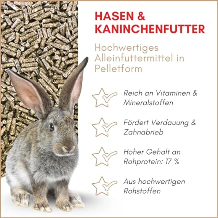 Supravit Hasenfutter & Kaninchenfutter 5kg, Alleinfutter für Zwergkaninchen, Kaninchen & Hasen, ideal als Zucht- und Aufzuchtfutter, mit wichtigen Nährstoffen für ein gesundes Leben – Bild 2