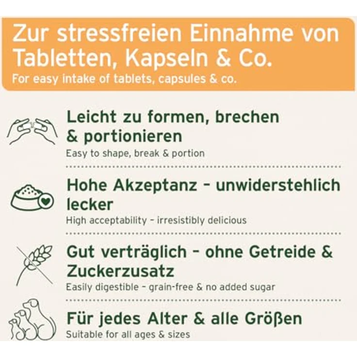 AniForte Versteckerlis für Hunde, formbarer Hundesnack zum Verstecken von Tabletten & Kapseln, 40 Stk/250 g, getreidefrei, mit Hähnchenfleisch – Bild 3