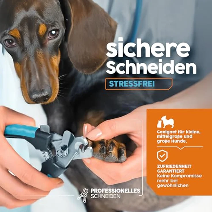 PORTENTUM Krallenschere für Hunde und Katzen, Edelstahl Nagelknipser mit Nagelfeile, ergonomisch und sicher, 6 Zoll – Bild 3