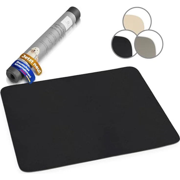 Miggo® Napfunterlage XXL 70x100 cm, saugfähig und rutschfest aus Kunstleder, schwarz – Bild 1