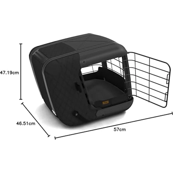 4Pets Dog Caree Transportbox für Haustiere bis 15 kg, Black Series, hohe Sicherheit für Hunde und Katzen – Bild 8