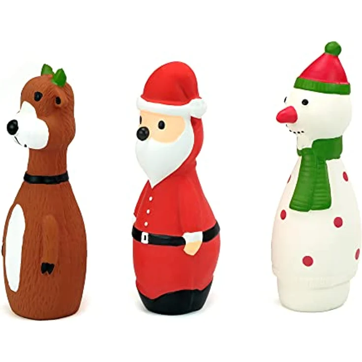 Chiwava 3 Stücke Latex Quietsch Weihnachts-Hundespielzeug, 5.7" interaktives Kau- und Quietschspielzeug für kleine Hunde – Bild 3