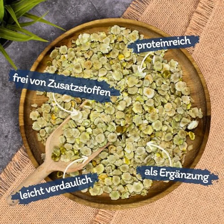 Lyra Pet® Erbsenflocken 25 kg, nährstoffreiches Einzelfutter für Wildvögel, Pferde & Kleinnager, reich an Proteinen, Ballaststoffen & Vitaminen, ganzjährig geeignet – Bild 2
