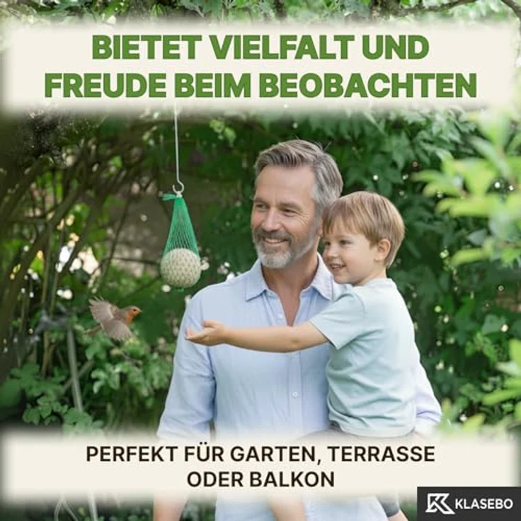KLASEBO Premium Meisenknödel mit Insekten, 200 Stück (18kg) – Ganzjähriges Wildvogelfutter im praktischen Netz, 100% Naturprodukt, für alle Wildvögel, Energiereiche Delikatesse – Bild 5