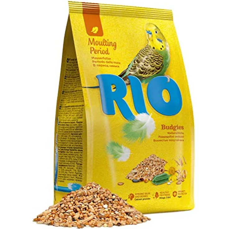 RIO Alleinfutter für Wellensittiche, 1 kg - Eiweiß- und fettreiche Mischung zur Unterstützung während der Mauser, ausgewogene Getreidesorten