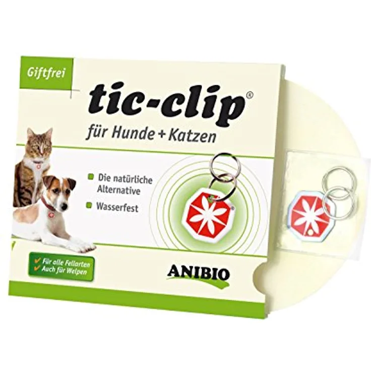 Anibio Tic Clip, Ungezieferhalsband für Hunde und Katzen, geruchsneutral, wasserfest, für alle Tiergrößen geeignet