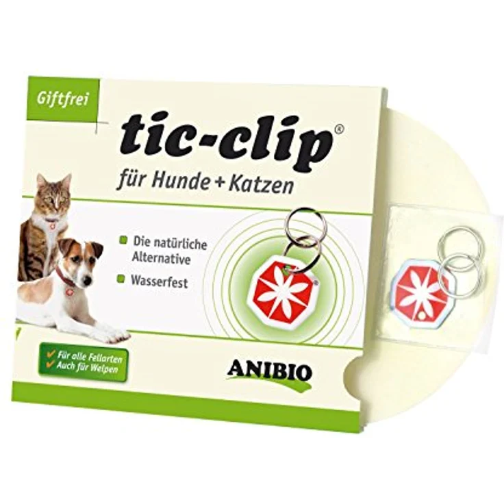 Anibio Tic Clip, Ungezieferhalsband für Hunde und Katzen, geruchsneutral, wasserfest, für alle Tiergrößen geeignet – Bild 1