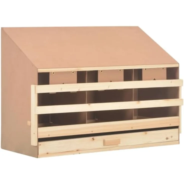 vidaXL Legenest Hühnernest 3 Fächer 93 x 40 x 65 cm Massivholz Kiefer – Bild 5
