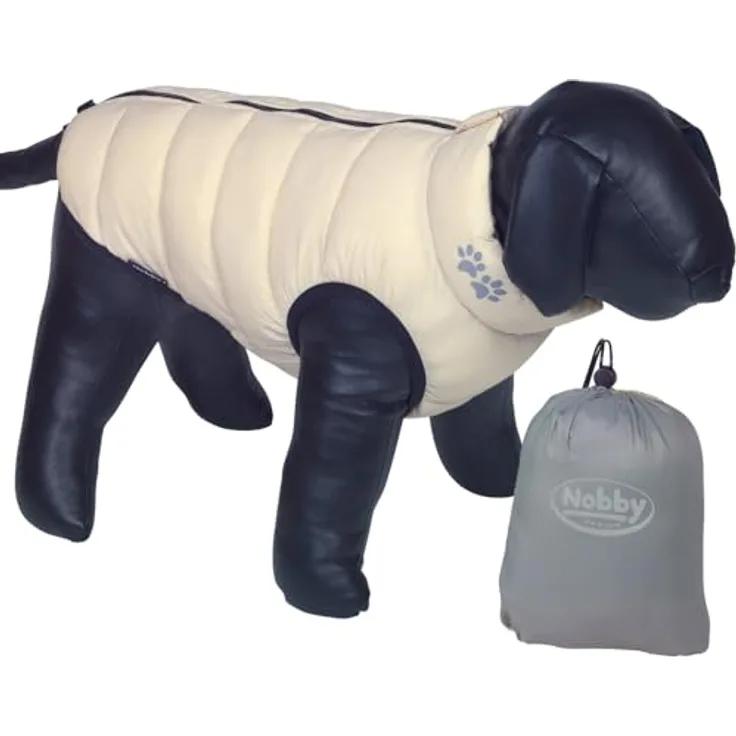 Nobby Hundemantel Light beige-grau, Leichtjacke mit Steppoptik und Reißverschluss