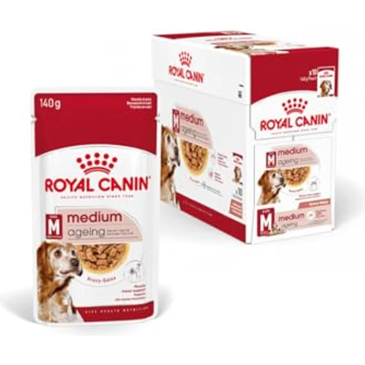 Royal Canin SHN Medium Ageing Gravy, Hunde-Nassfutter für mittelgroße Senior Hunde (11-25 kg), 10x140g – Bild 1