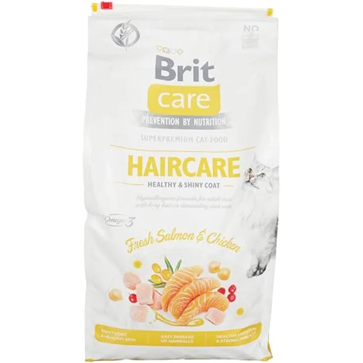 Brit Care Nassfutter für Katzen, Haarpflege, 7 kg, 100% natürlich, getreide- und glutenfrei, ohne Konservierungsstoffe